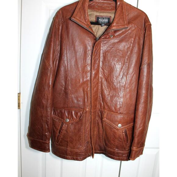 Wilson's Leather Glove Soft Brown Leather Bomber Jacket sz M - Picture 1 of 5